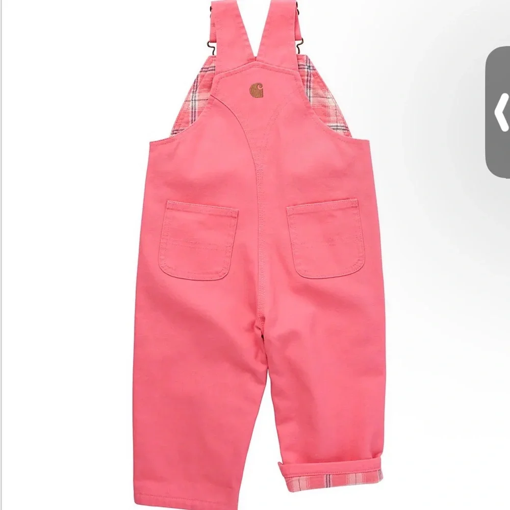 Carhartt Kids Overalls in Soft Pink - Picture 3 of 4
